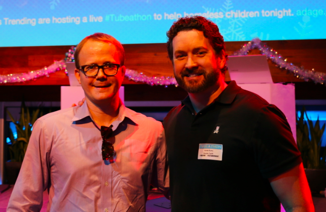 Burnie and Ryan at the YouTube L.A. Space during #tubeathon